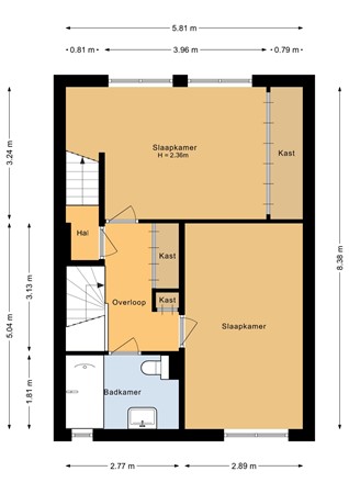 Plattegrond - Generaal Linckerslaan 58, 5623 JW Eindhoven - Eerste verdieping - 2D.jpg